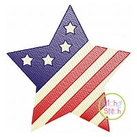 Patriotic Star Sketch Embroidery | Machine Embroidery Designs by JuJu