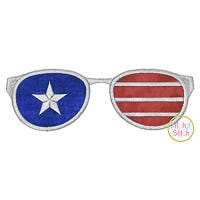 Patriotic Sunglasses Applique | Machine Embroidery Designs by JuJu