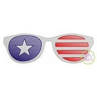 Patriotic Sunglasses Sketch | Machine Embroidery Designs by JuJu
