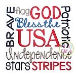 Patriotic Words | Machine Embroidery Designs by JuJu
