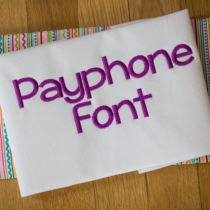 Payphone Embroidery Font Machine Embroidery Designs by JuJu