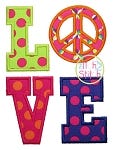 Peace Sign LOVE Applique | Machine Embroidery Designs by JuJu