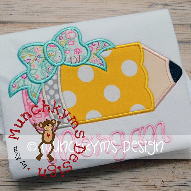 Pencil Bow | Machine Embroidery Designs by JuJu