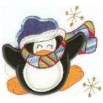 Christmas Penguins Applique Machine Embroidery Designs by JuJu 