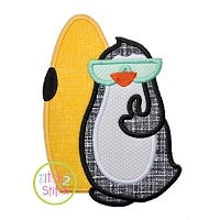 Penguin Surf Applique | Machine Embroidery Designs by JuJu