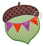 Acorn Pennant Applique | Machine Embroidery Designs by JuJu