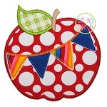 Apple Pennant Applique | Machine Embroidery Designs by JuJu