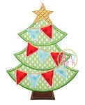 Christmas Tree Pennant Applique | Machine Embroidery Designs by JuJu