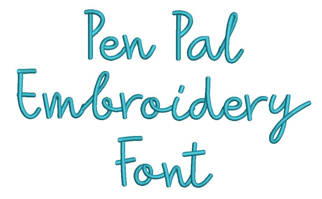 Pen Pal Embroidery Font | Machine Embroidery Designs by JuJu
