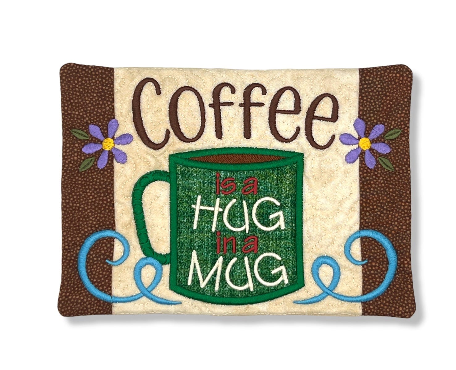ITH Hug In A Mug Mug Rug | Machine Embroidery Designs by JuJu