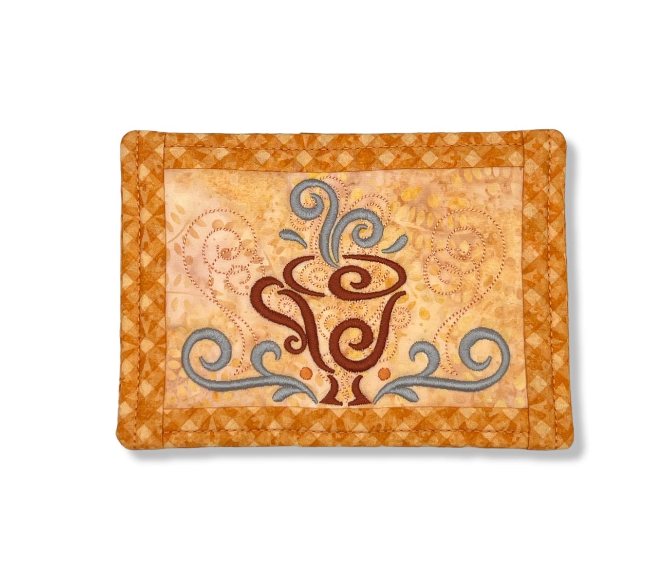 ITH Swirly Tea Mug Rug | Machine Embroidery Designs by JuJu