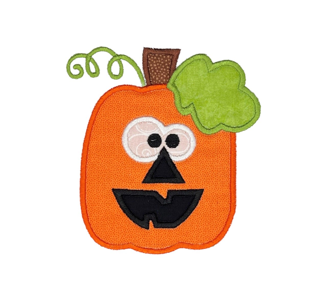 Pumpkin Face Applique | Machine Embroidery Designs by JuJu