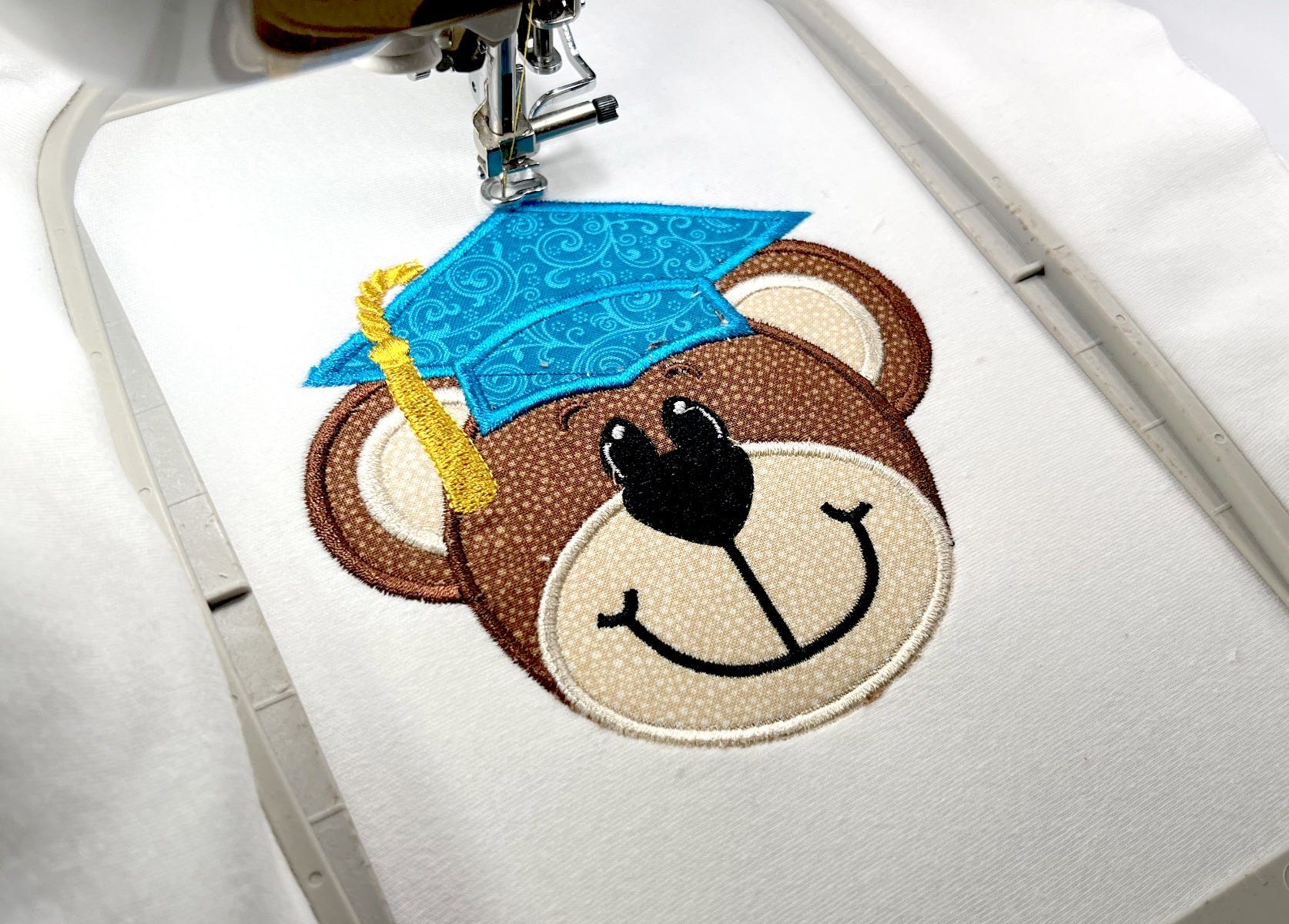 Graduation Bear Applique | Machine Embroidery Designs by JuJu