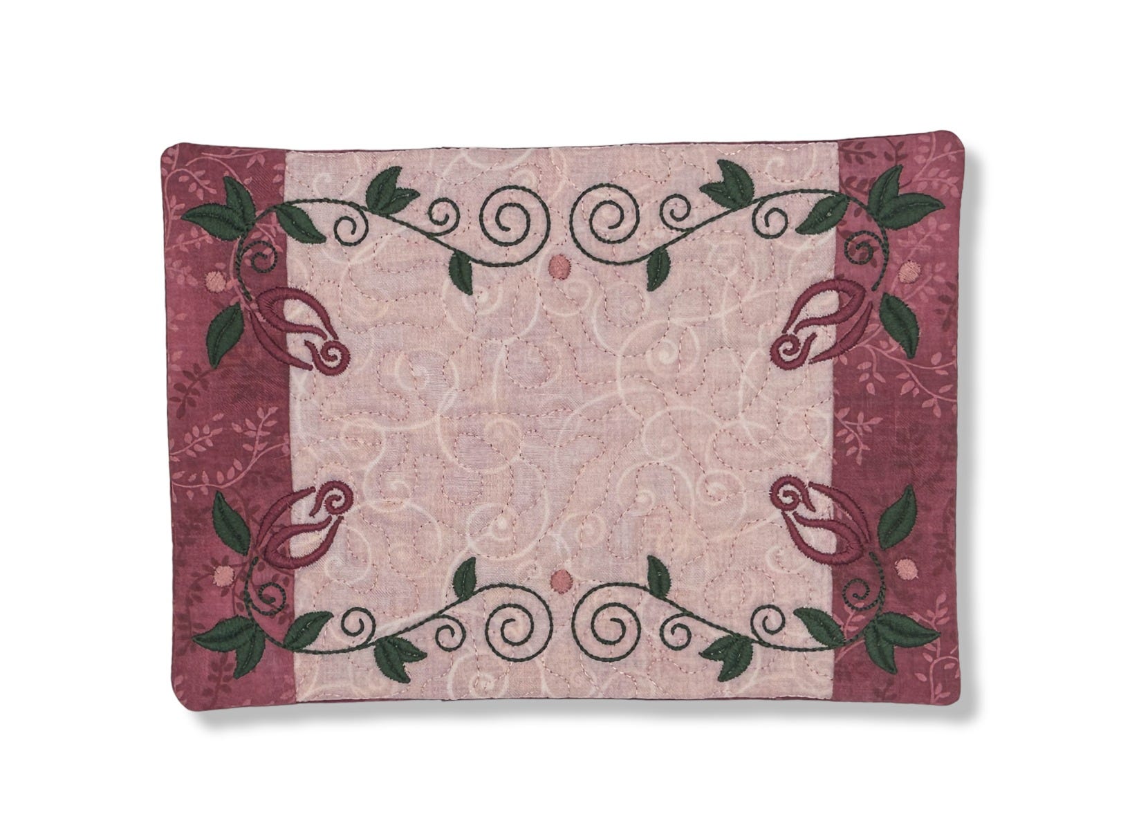 ITH Roses Mug Rug 2 | Machine Embroidery Designs by JuJu