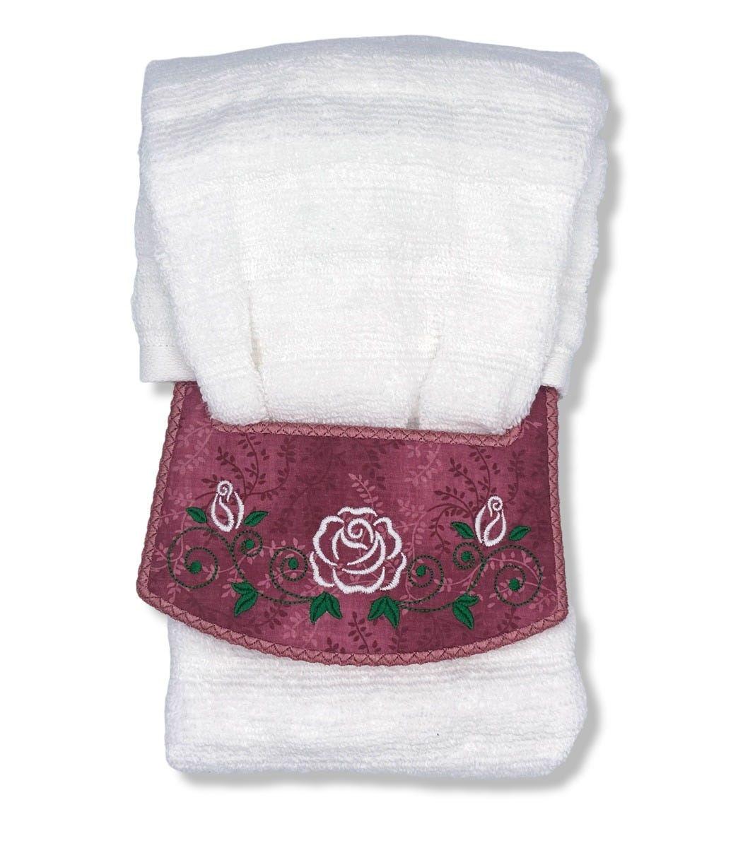 ITH Roses Wrap Around Towel Topper 3 | Machine Embroidery Designs by JuJu