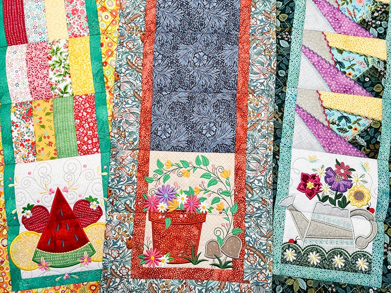 ITH Modular Seasonal Table Runner 2 | Machine Embroidery Designs by JuJu