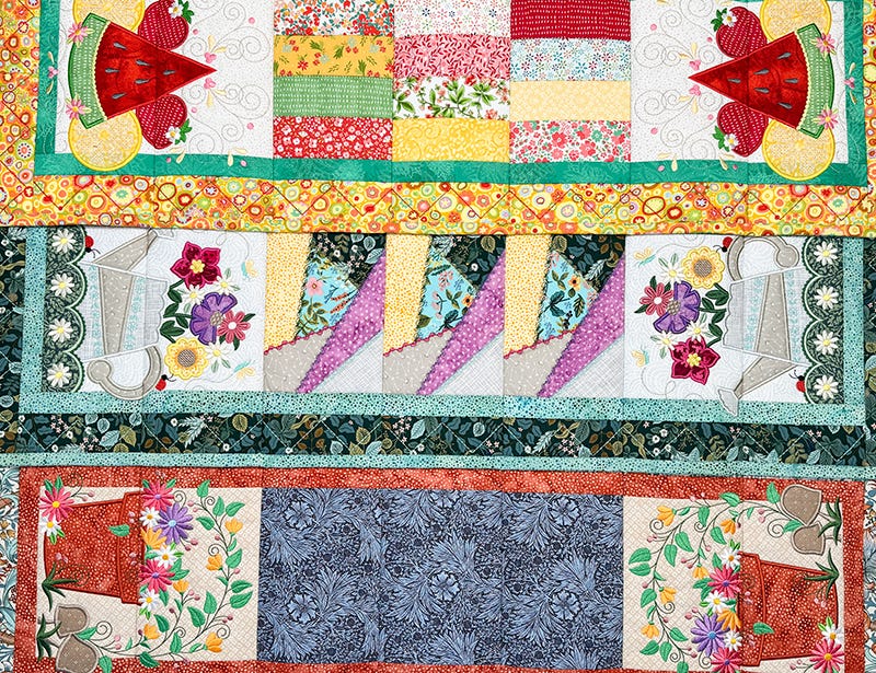 ITH Modular Seasonal Table Runner 2 | Machine Embroidery Designs by JuJu