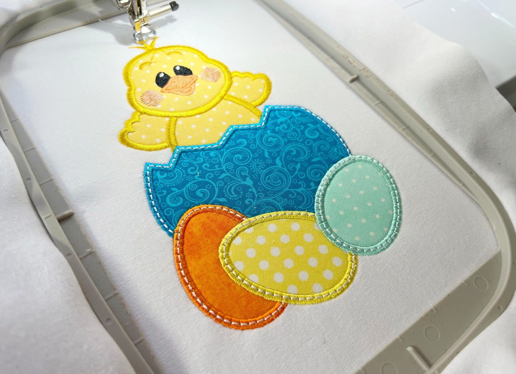 Chick Boy Eggs Applique | Machine Embroidery Designs by JuJu