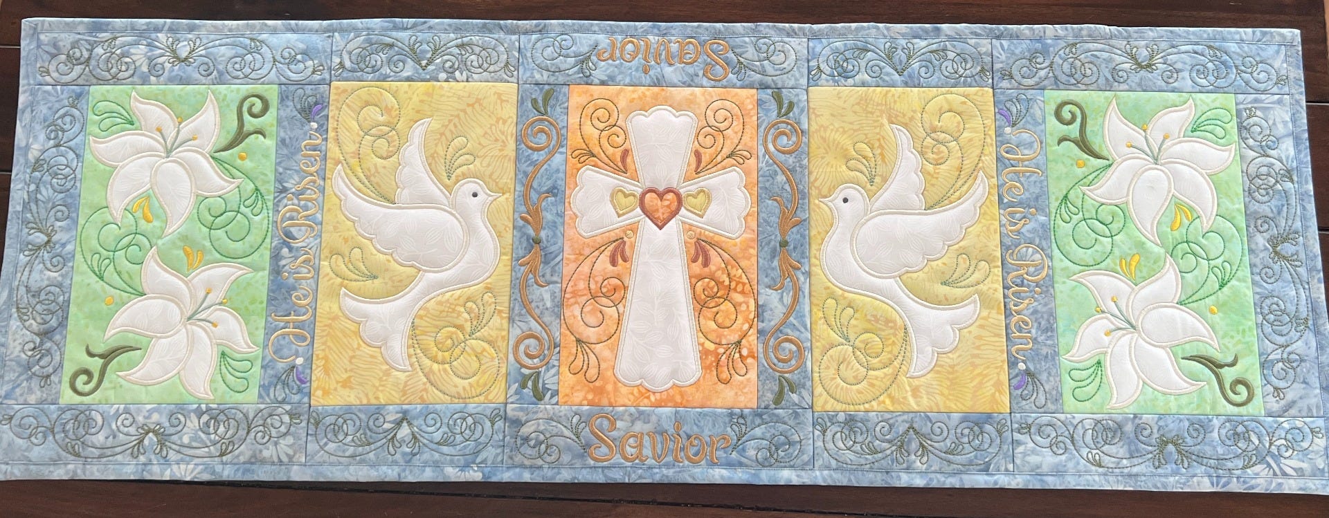 ITH Easter Blessings Table Runner | Machine Embroidery Designs by JuJu
