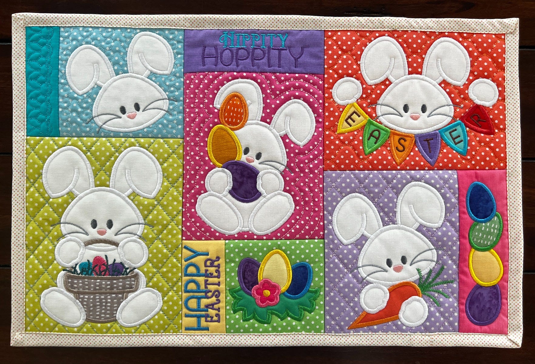 ITH Easter Bunnies Placemat | Machine Embroidery Designs by JuJu
                            