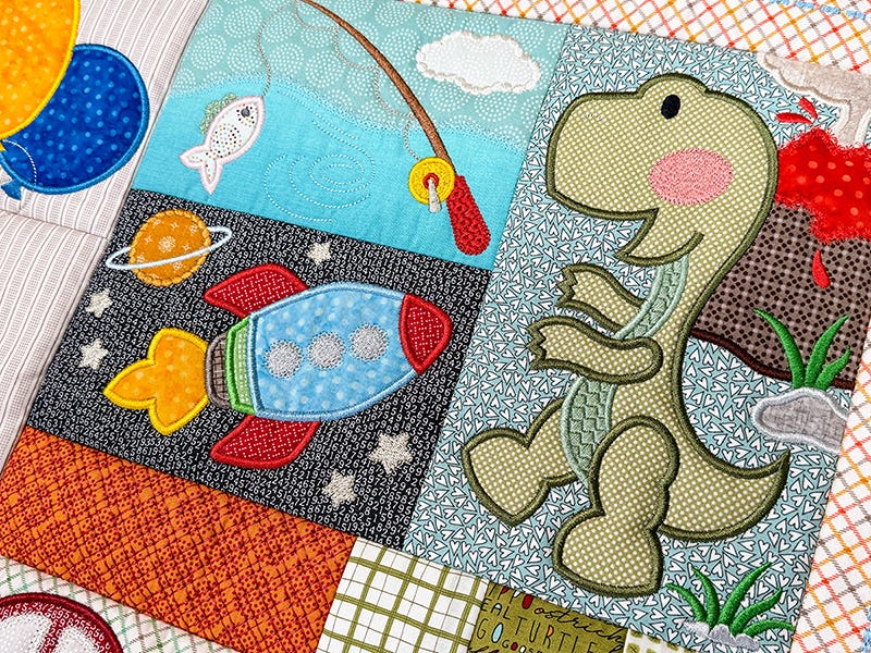 ITH Snips and Snails Baby Quilt | Machine Embroidery Designs by JuJu