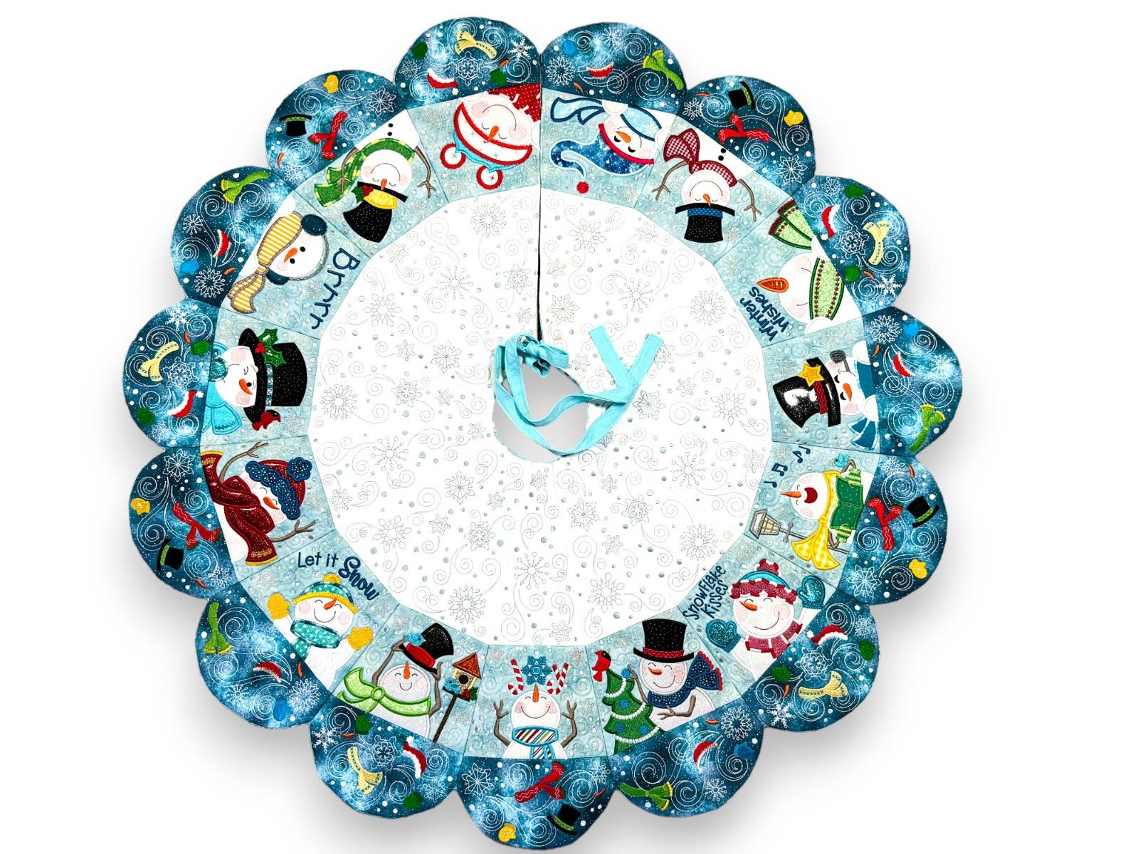 ITH Snowman Tree Skirt | Machine Embroidery Designs by JuJu