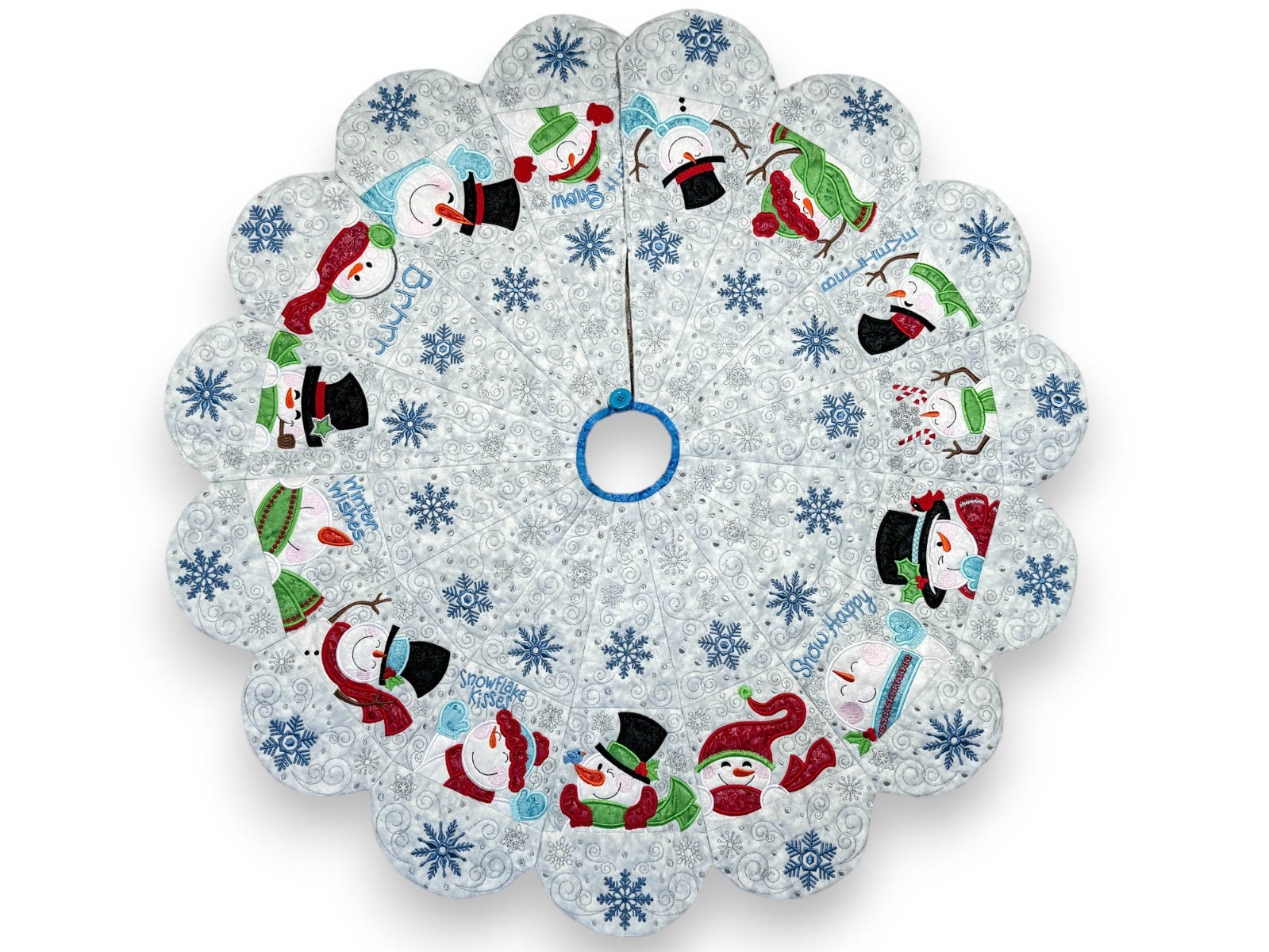 ITH Snowman Tree Skirt | Machine Embroidery Designs by JuJu