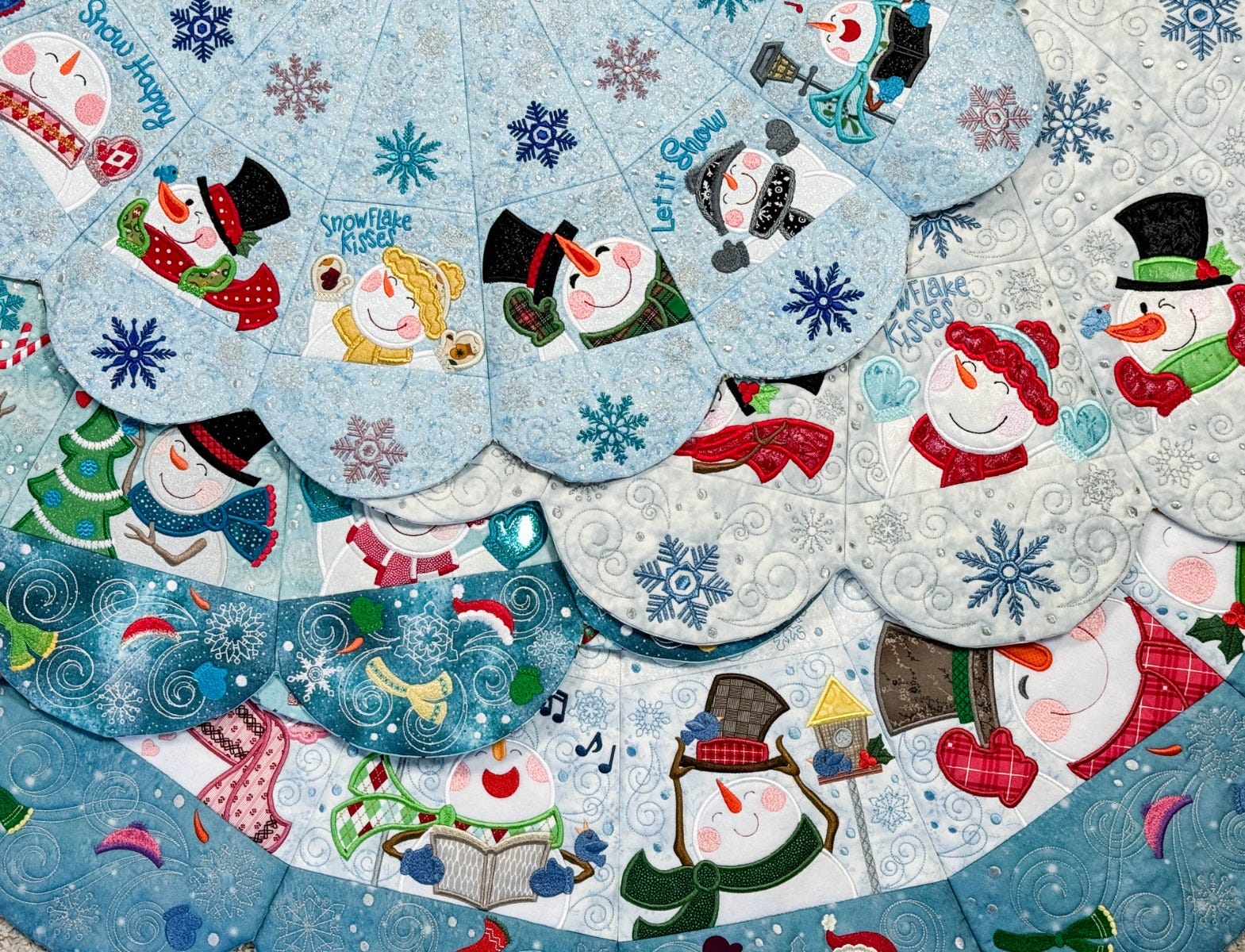 ITH Snowman Tree Skirt | Machine Embroidery Designs by JuJu