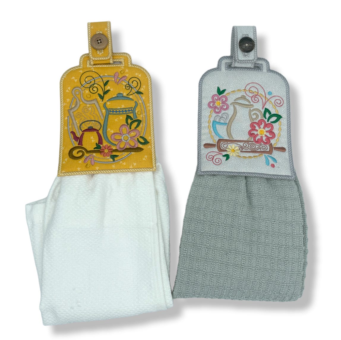 ITH Swirly Kitchen Towel Toppers 2 | Machine Embroidery Designs by JuJu