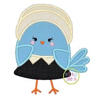 Pilgrim Bird Girl Applique | Machine Embroidery Designs by JuJu
