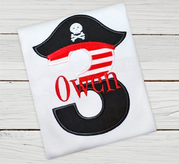 Pirate Numbers | Machine Embroidery Designs by JuJu