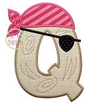 Pirate Alphabet Set Applique | Machine Embroidery Designs by JuJu