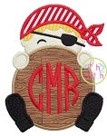 Pirate Monogram Peeker Applique | Machine Embroidery Designs by JuJu