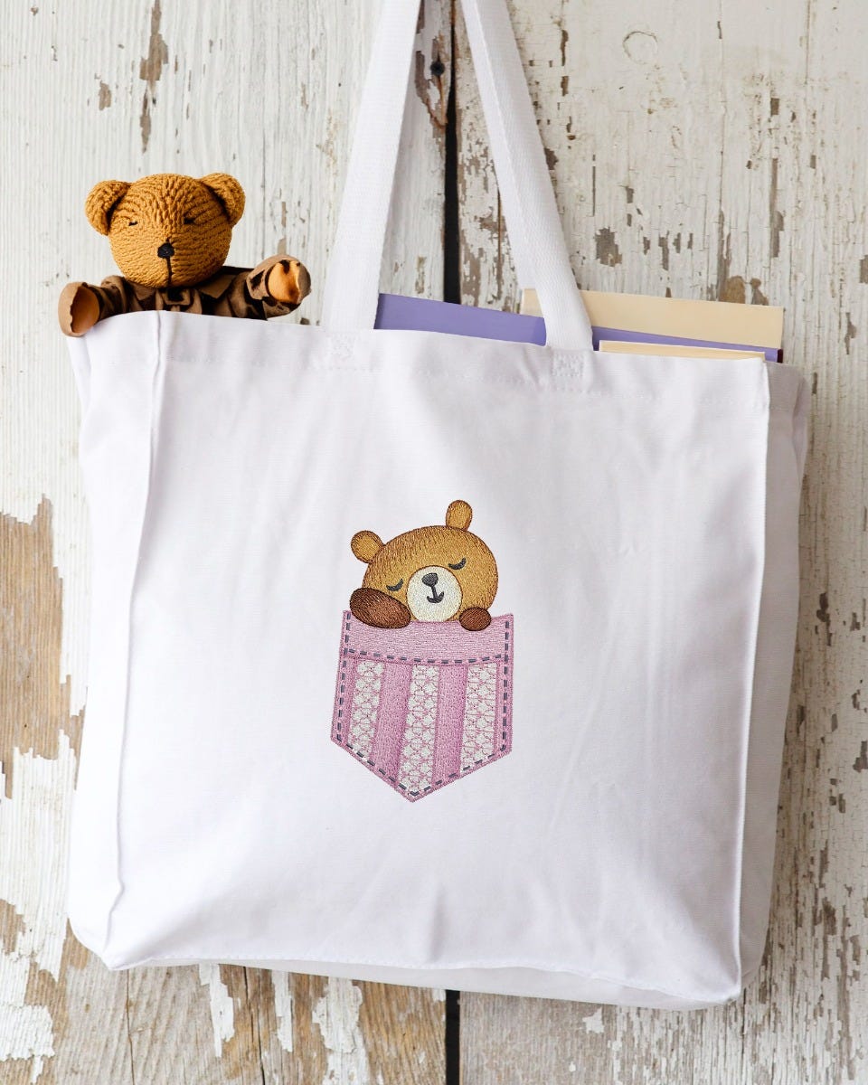 Pocket Bear | Machine Embroidery Designs by JuJu