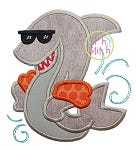 Pool Shark Applique | Machine Embroidery Designs by JuJu