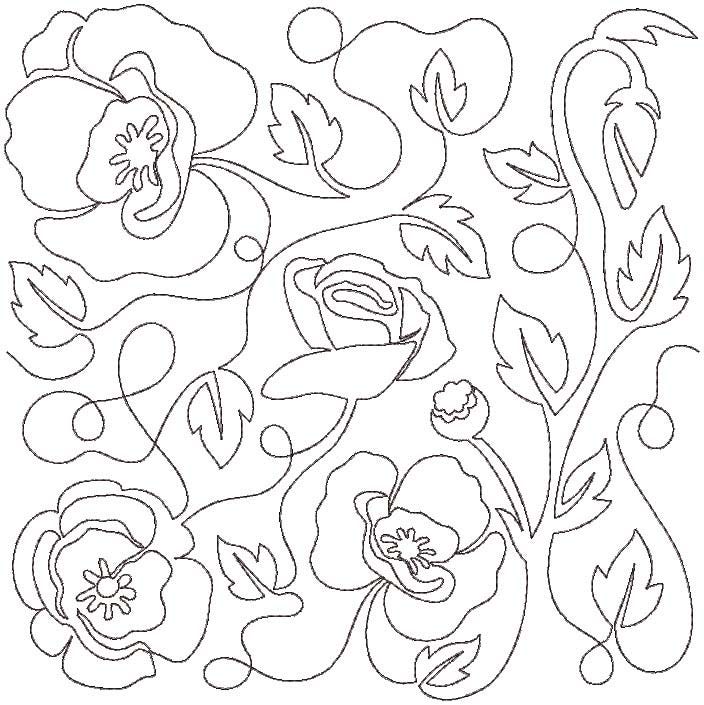 Poppies End-to-End Quilting | Machine Embroidery Designs by JuJu