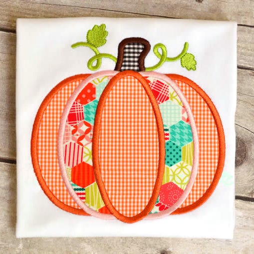 Fall Pumpkin Applique Embroidery Design