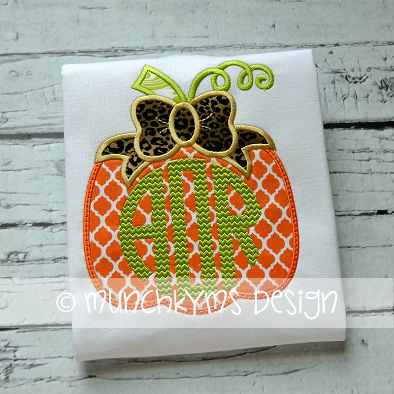 Pumpkin Bow Applique | Machine Embroidery Designs by JuJu