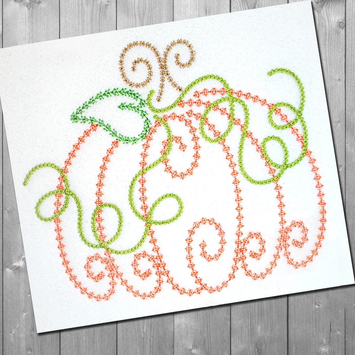 Pumpkin Swirls Motif Embroidery Design