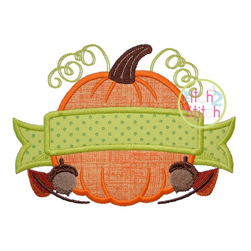 Pumpkin Banner Applique | Machine Embroidery Designs by JuJu