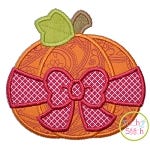 Pumpkin Big Bow Applique | Machine Embroidery Designs by JuJu