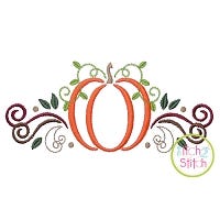 Pumpkin Flourish Embroidery | Machine Embroidery Designs by JuJu