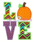 Pumpkin LOVE Applique | Machine Embroidery Designs by JuJu