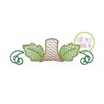 Pumpkin Monogram Topper Sketch Embroidery | Machine Embroidery Designs by JuJu