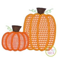 Pumpkin Pair Applique | Machine Embroidery Designs by JuJu