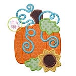 Pumpkin Sunflower Applique | Machine Embroidery Designs by JuJu