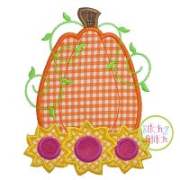 Pumpkin Sunflowers Applique | Machine Embroidery Designs by JuJu