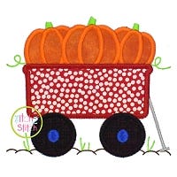 Pumpkin Wagon Applique | Machine Embroidery Designs by JuJu
