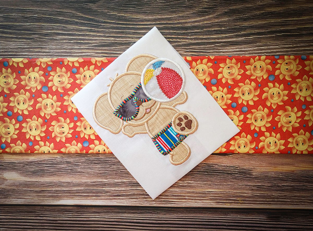 Beach Pup Ball | Machine Embroidery Designs by JuJu