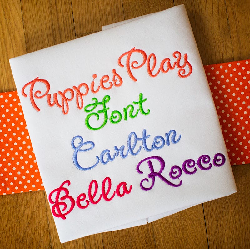 Puppies Play Embroidery Font Machine Embroidery Designs by JuJu